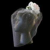 Birdcage Veil w/ Rose Fascinator