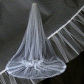 Teardrop Classic Veil w/ Ruffle Edge