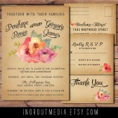 Vintage Watercolor Invitation Suite