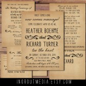 Vintage Typography Wedding Invitation Suite
