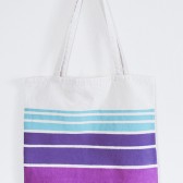 Purple Stripped Tote - Screen Printed Reusable Day Bag