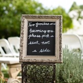 "Two families are becoming one" Wedding Ceremony Seating Sign