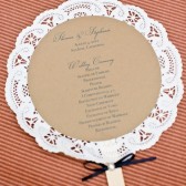 Doily Wedding Program Fans