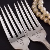 I Do / Me Too Wedding Fork Set, Wedding Silverware