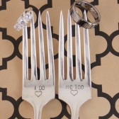 I Do / Me Too Wedding Fork Set, Wedding Silverware