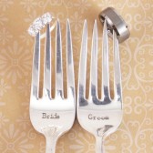 Bride Groom Wedding Fork Set