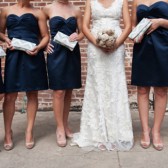 Bridesmaid Clutch Set, Grey and Blue Chevron