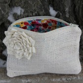Ivory Burlap Wedding Clutch