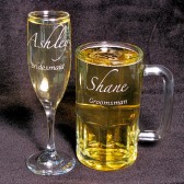 Wedding Party Gifts, Beer Mug, Champagne Flute, Personalzied