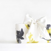 personalized bridesmaids clutches, yellow and gray