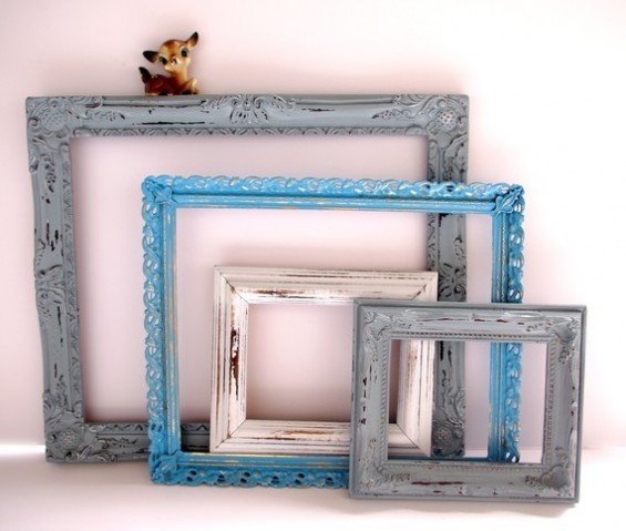blue ornate picture frame