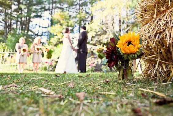 rustic wedding sunflowers