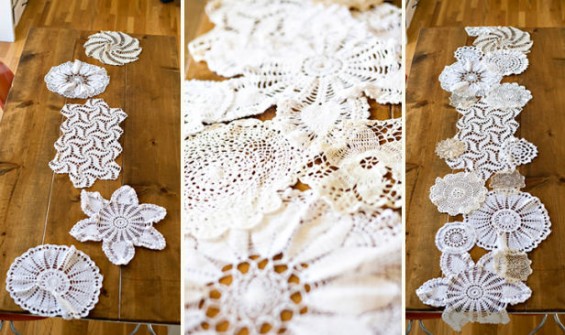 diy doily table runner