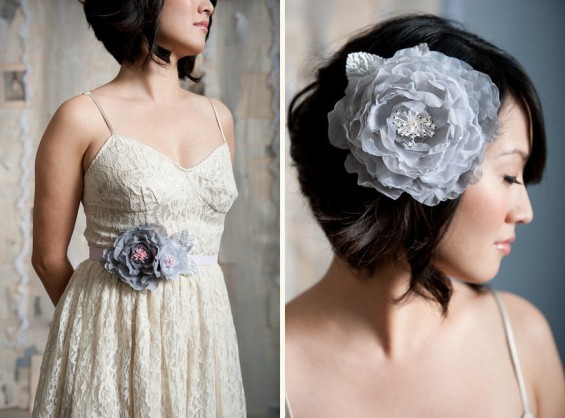 hair-flower-and-sash hair flower and sash with pink