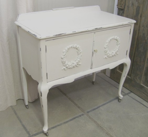 diy shabby chic photo display buffet