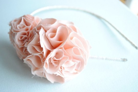 pink ruffly headband