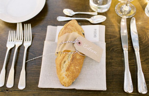 loaf of bread place card unique place cards