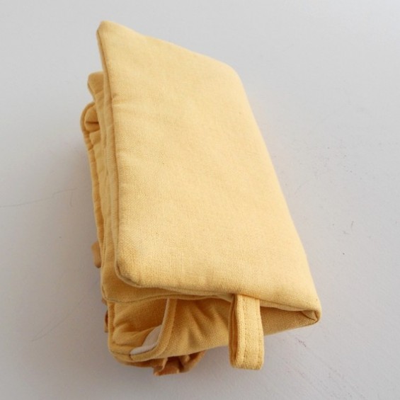 yellow clutch purse back