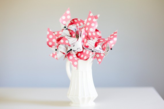  and voila pinwheel centerpieces perfect for bridal showers