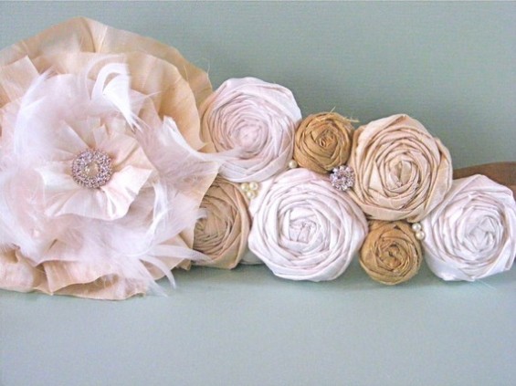 thechicaboutique dress sash with rosettes