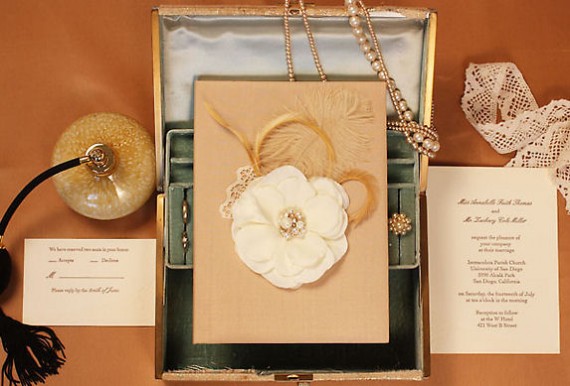 vintage lace wedding invitation