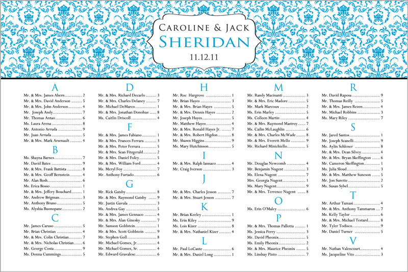 Download your Wedding Seating Chart Template done in Adobe Illustrator