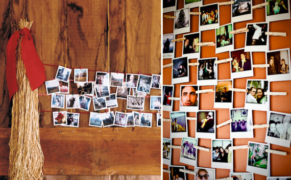 polaroid wedding ideas - polaroid photo display