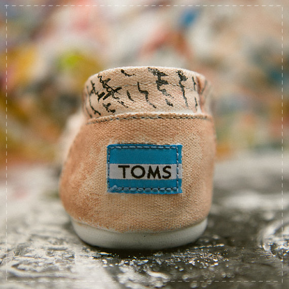  a beautiful pair of wedding TOMS shoes that have been customdesigned by 