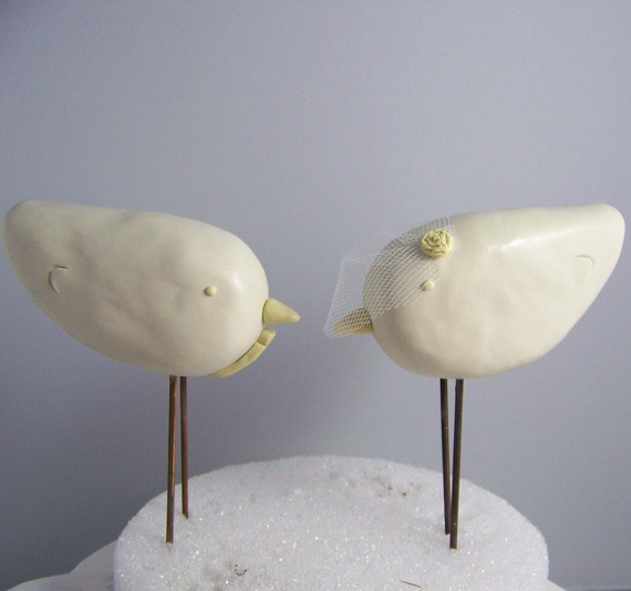  love bird cake toppers is by Country Squirrels R Us bird themed wedding