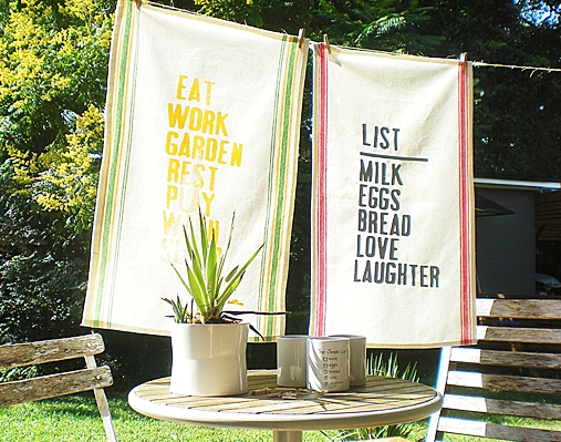 handmade tea towels