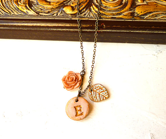 clay initial necklaces
