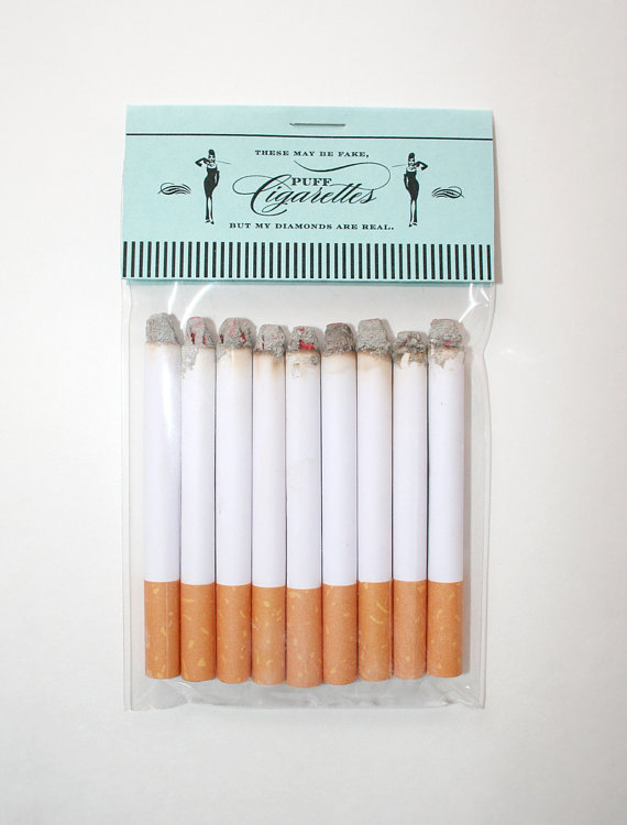 Hilarious Pack comes with 9 fake cigarettes tiffany 39s bridal shower