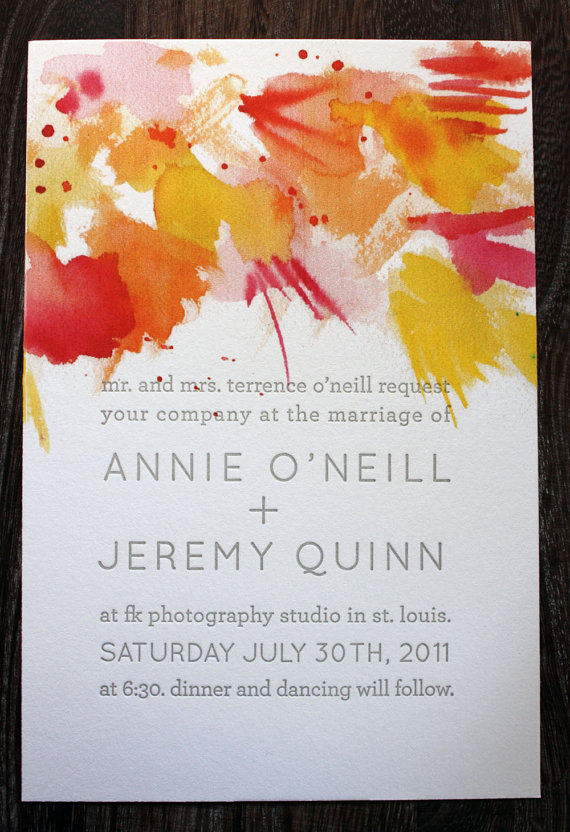 watercolor wedding invitations