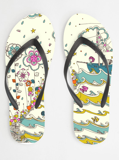 This flip flop is called Boating to the Edge of Flower Forest 