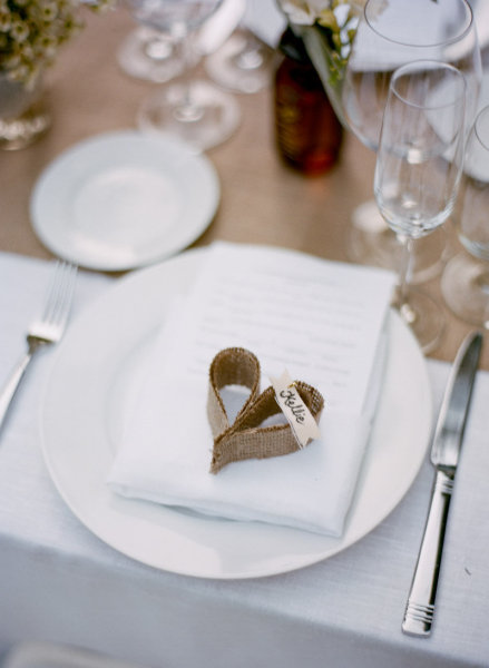 When we spotted this adorable heartshaped diy burlap placecard via Style Me