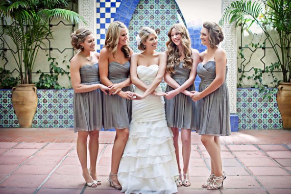 grey bridesmaid dresses wedding color palette purple grey