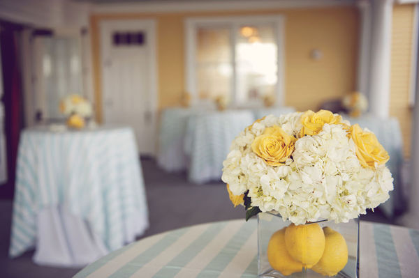 Perfect for spring and summer weddings this DIY lemon centerpiece features