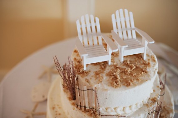 beach wedding cake
