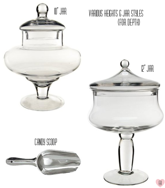 We also love this 10 apothecary jar top and 12 candy buffet container