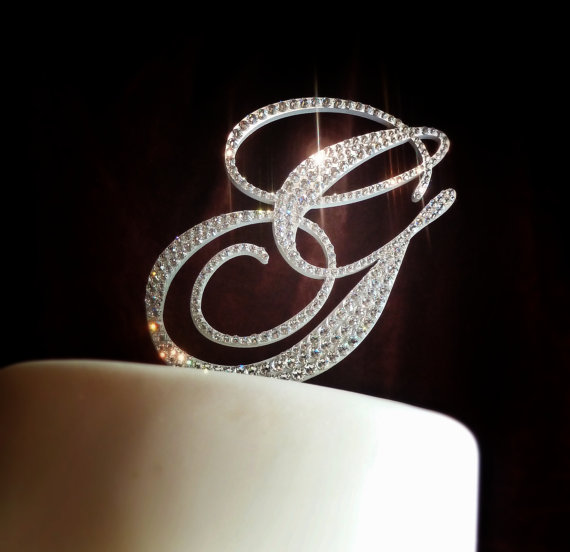 See More Like'Crystal Monogram Cake Toppers'