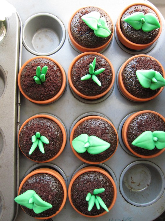 diy sprout cupcakes