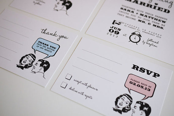 retro wedding invitations