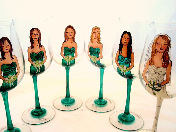 bridal party glasses