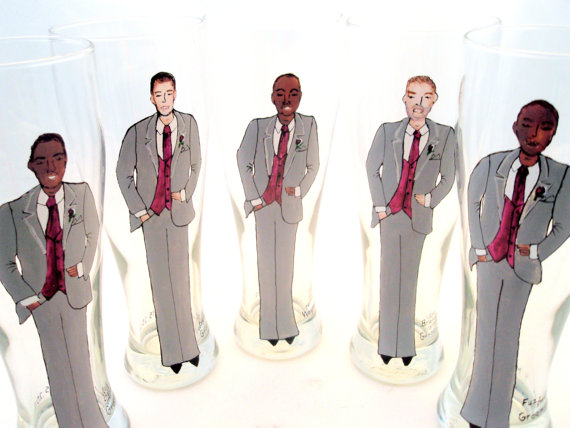 bridal party glassware