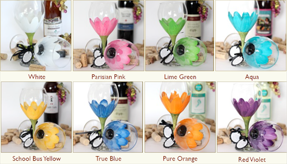 hand painted daisy wine glasses