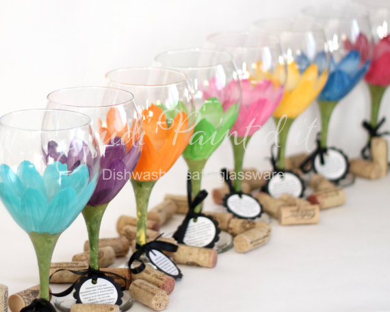 daisy wine glasses
