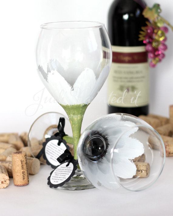 daisy wine glasses