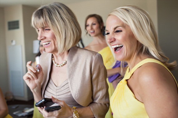 bridesmaid laughing