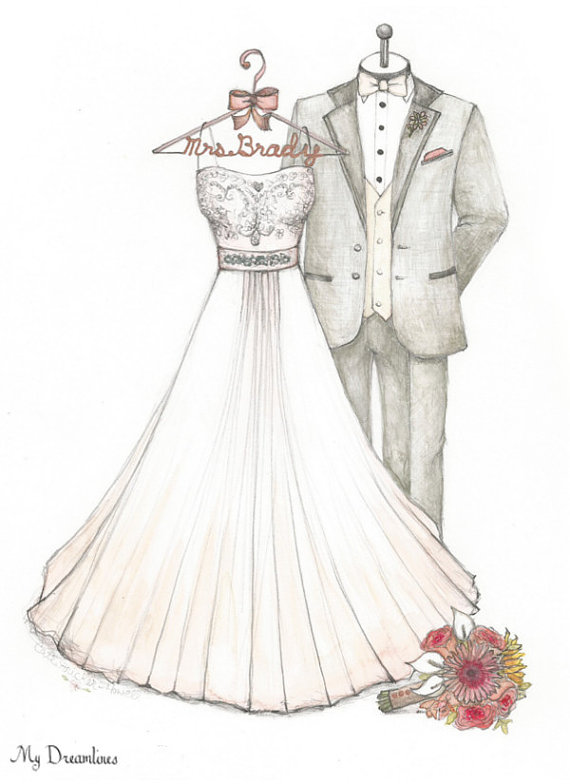 Wedding Dress Sketch (Giveaway!) | Emmaline Bride