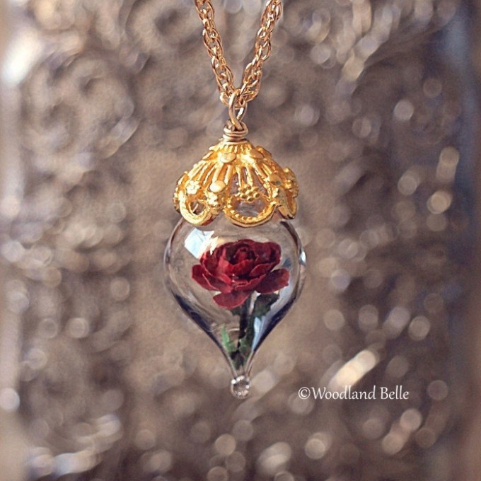 Rose Necklace From Beauty And The Beast